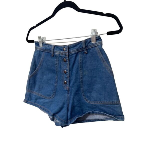 ASTR The Label Cotton Four Button Closure High Waist Denim Short Blue Size XS - Picture 2 of 9